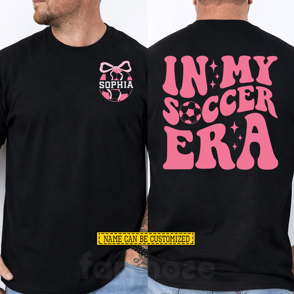 Personalized Soccer Two-sided T-shirt, In My Soccer Era International Football Championship Tees Sport Gift For Soccer Lovers