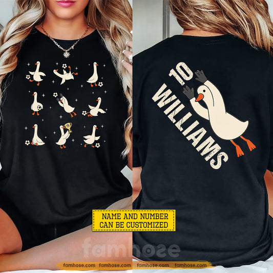Personalized Soccer Duck Two-sided T-shirt, Goose Football Graphic International Soccer Tournament Tees Sport Gift For Soccer Lovers, Duck Lovers