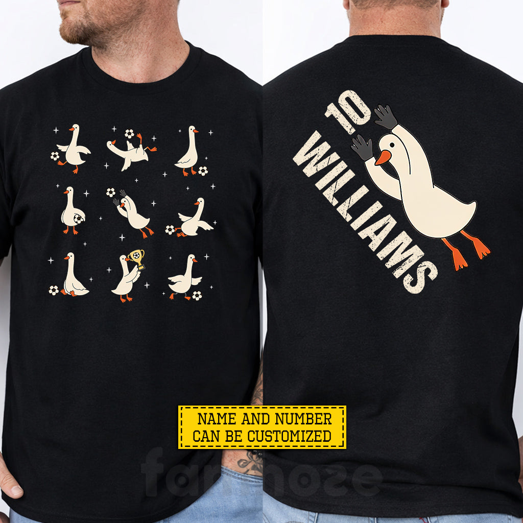 Personalized Soccer Duck Two-sided T-shirt, Goose Football Graphic International Soccer Tournament Tees Sport Gift For Soccer Lovers, Duck Lovers