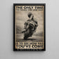 Motorcycle Canvas Painting, The Only Time You Should Ever Look Back Wall Art Decor, Poster Gift For Biker Lover