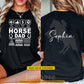 Personalized Horse Dad Two-sided T-shirt, Yells Loudly, Supportive, Works Hard And Highly Skilled Tees Father's Day Gift For Horse Lovers