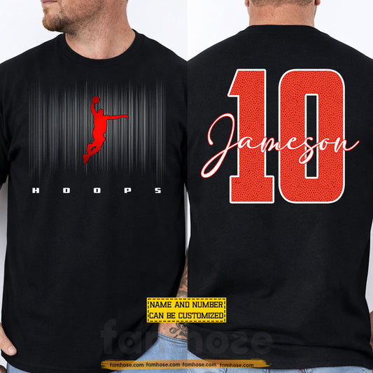 Personalized Basketball Two-sided T-shirt, Hoops Life Sport Tees Gift For Basketball Lover
