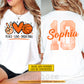 Personalized Basketball Two-sided T-shirt, Peace Love Basketball Sport Tees Gift For Basketball Lover