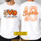 Personalized Basketball Two-sided T-shirt, Peace Love Basketball Sport Tees Gift For Basketball Lover