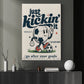 Funny Soccer Canvas Painting, Just Kickin' It Sport Wall Art Decor, Poster Gift For Soccer Lover