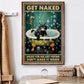 Get Naked Unless You Are Just Visiting, Cat Bathroom Canvas Painting, Toilet Wall Art Decor - Poster Gift For Cat Lovers