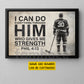 Personalized Hockey Man Canvas Painting, I Can Do Everything Through Him Sport Wall Art Decor, Poster Gift For Hockey Lovers
