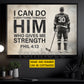 Personalized Hockey Man Canvas Painting, I Can Do Everything Through Him Sport Wall Art Decor, Poster Gift For Hockey Lovers