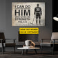 Personalized Hockey Man Canvas Painting, I Can Do Everything Through Him Sport Wall Art Decor, Poster Gift For Hockey Lovers