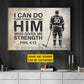 Personalized Hockey Man Canvas Painting, I Can Do Everything Through Him Sport Wall Art Decor, Poster Gift For Hockey Lovers