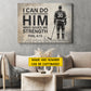 Personalized Hockey Man Canvas Painting, I Can Do Everything Through Him Sport Wall Art Decor, Poster Gift For Hockey Lovers