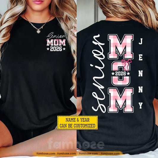 Personalized Senior Mom Two-sided T-shirt, Senior Mom Tees Mother's Day Gift