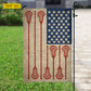 July 4th Lacrosse Garden Flag & House Flag, Stars Stripes And Stick Skills USA Outdoor Decor, Independence Day Yard Flag Gift For Lacrosse Lover