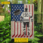 Personalized July 4th Hockey Man USA Garden Flag & House Flag, Skating For Freedom Outdoor Decor, Independence Day Yard Flag Gift For Hockey Lover