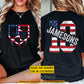 Personalized Baseball July 4th Two-sided T-shirt, Patriotic Baseball Player Sport Tees Independence Day Gift For Baseball Lovers