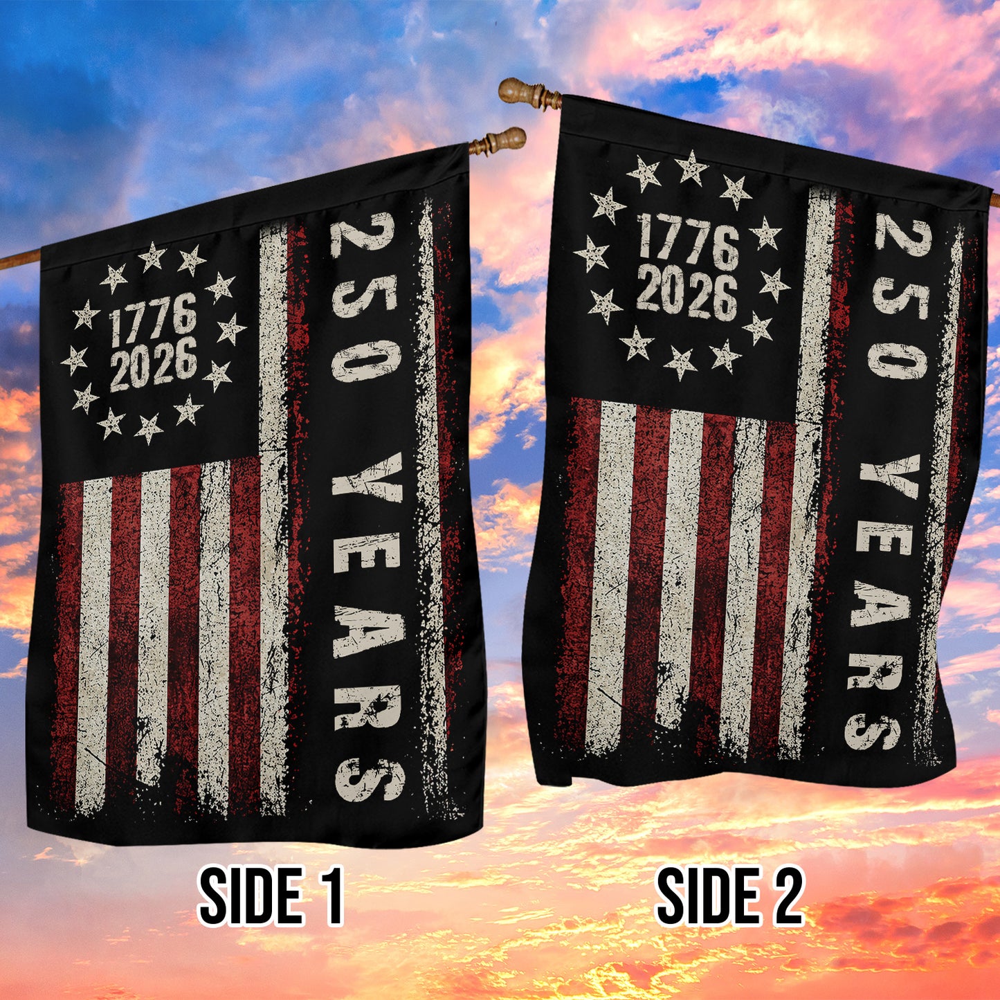 July 4th 250 Anniversary USA Garden Flag & House Flag, 250 Years Of Freedom Outdoor Decor, Independence Day Yard Flag Gift For American Patriot