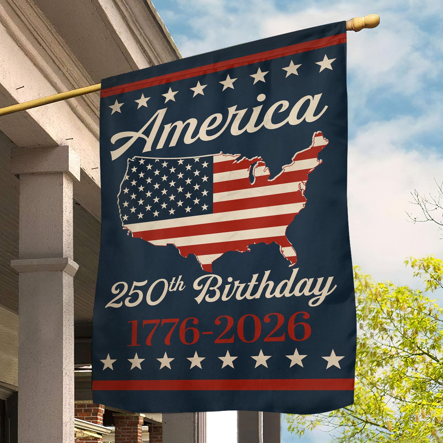 July 4th 250 Anniversary USA Garden Flag & House Flag, America 250th Birthday Outdoor Decor, Independence Day Yard Flag Gift For American Patriot