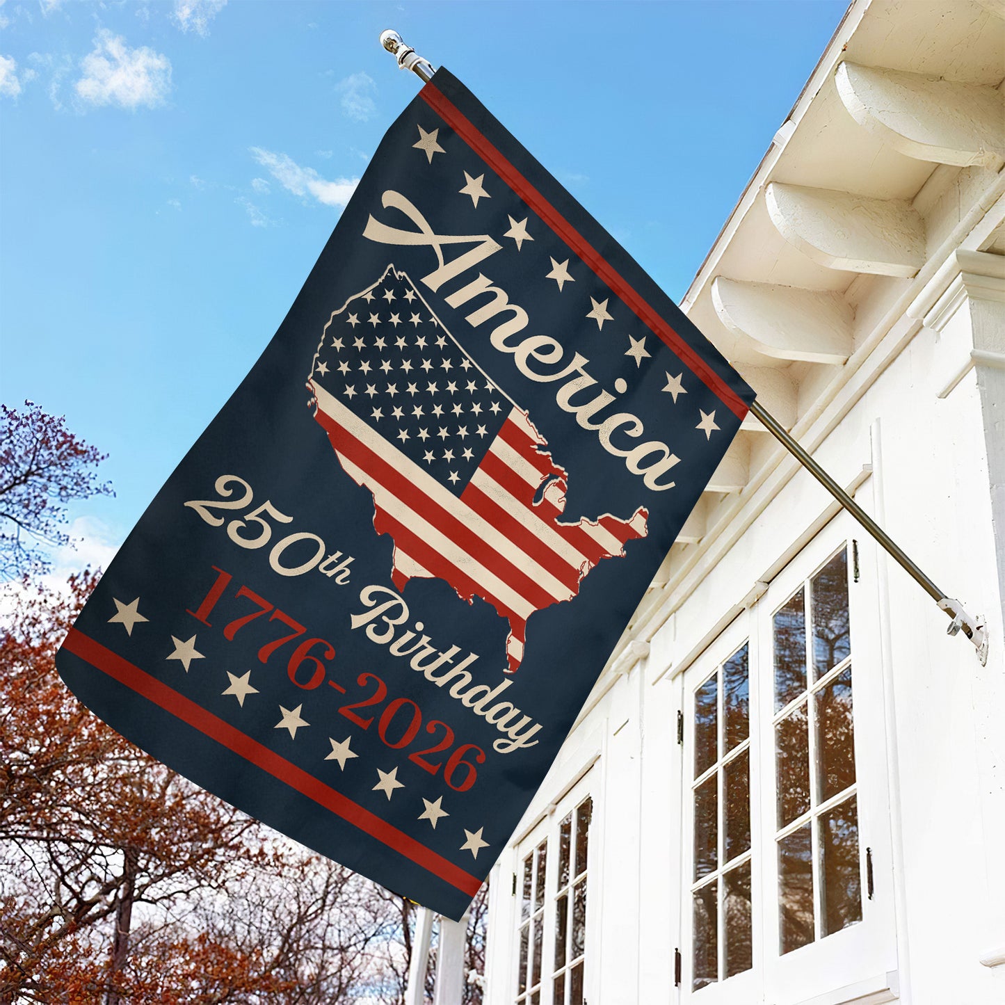 July 4th 250 Anniversary USA Garden Flag & House Flag, America 250th Birthday Outdoor Decor, Independence Day Yard Flag Gift For American Patriot