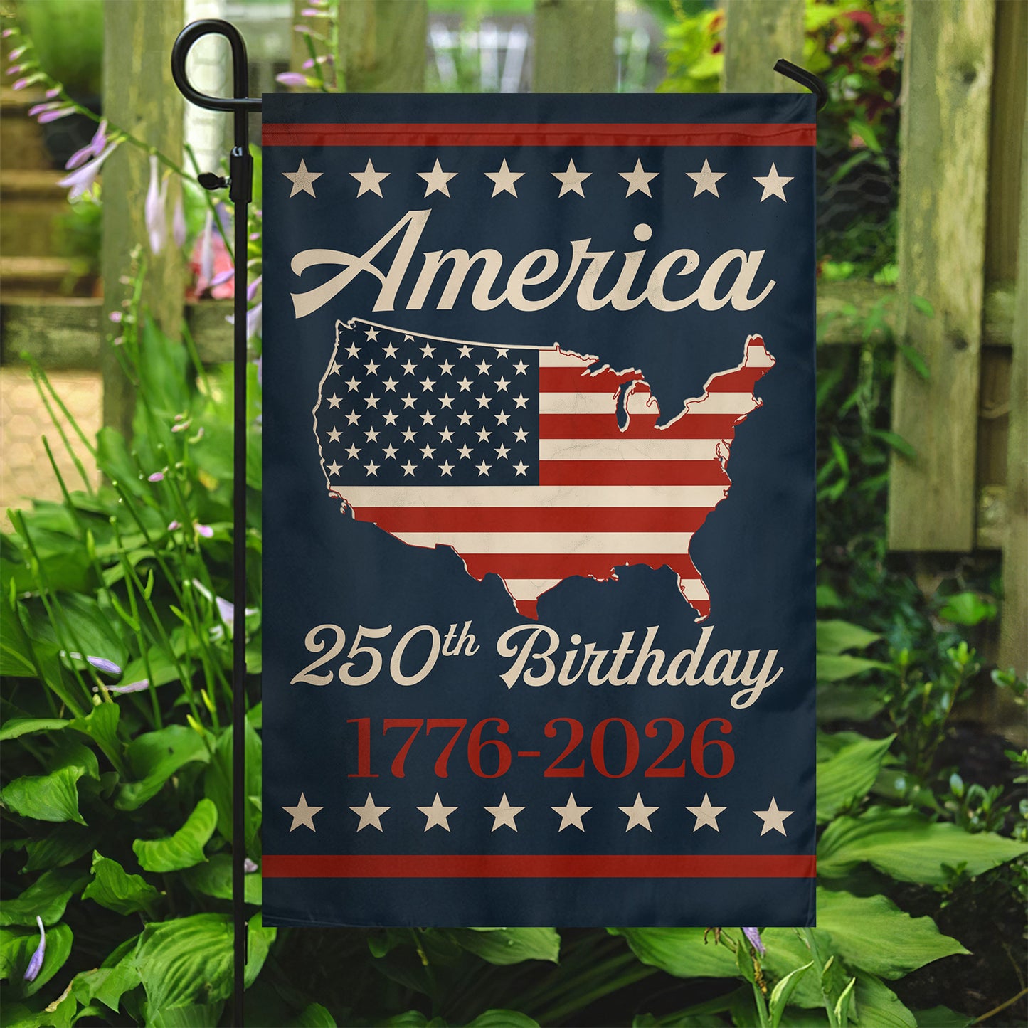 July 4th 250 Anniversary USA Garden Flag & House Flag, America 250th Birthday Outdoor Decor, Independence Day Yard Flag Gift For American Patriot