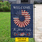 Personalized July 4th USA Garden Flag & House Flag, Welcome Outdoor Decor, Independence Day Yard Flag Gift For American Patriot