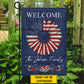 Personalized July 4th USA Garden Flag & House Flag, Welcome Outdoor Decor, Independence Day Yard Flag Gift For American Patriot