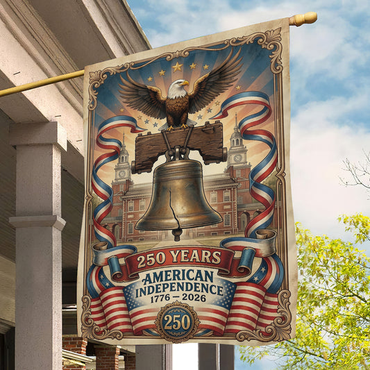Vintage July 4th 250 Anniversary USA Garden Flag & House Flag, 250 Years American Independence Outdoor Decor, Independence Day Yard Flag Gift For American Patriot