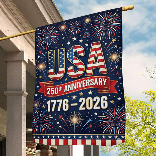 July 4th 250 Anniversary USA Garden Flag & House Flag, 1776 2026 USA Flag Outdoor Decor, Independence Day Yard Flag Gift For American Patriot