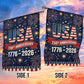 July 4th 250 Anniversary USA Garden Flag & House Flag, 1776 2026 USA Flag Outdoor Decor, Independence Day Yard Flag Gift For American Patriot