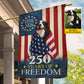 Personalized July 4th Dog 250 Anniversary USA Garden Flag & House Flag, 250 Years Of Freedom Outdoor Decor, Independence Day Yard Flag Gift For Dog Lover