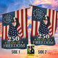 Personalized July 4th Dog 250 Anniversary USA Garden Flag & House Flag, 250 Years Of Freedom Outdoor Decor, Independence Day Yard Flag Gift For Dog Lover