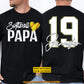 Personalized Softball Dad Two-sided T-shirt, Softball Papa Tees Father's Day Gift For Softball Lovers