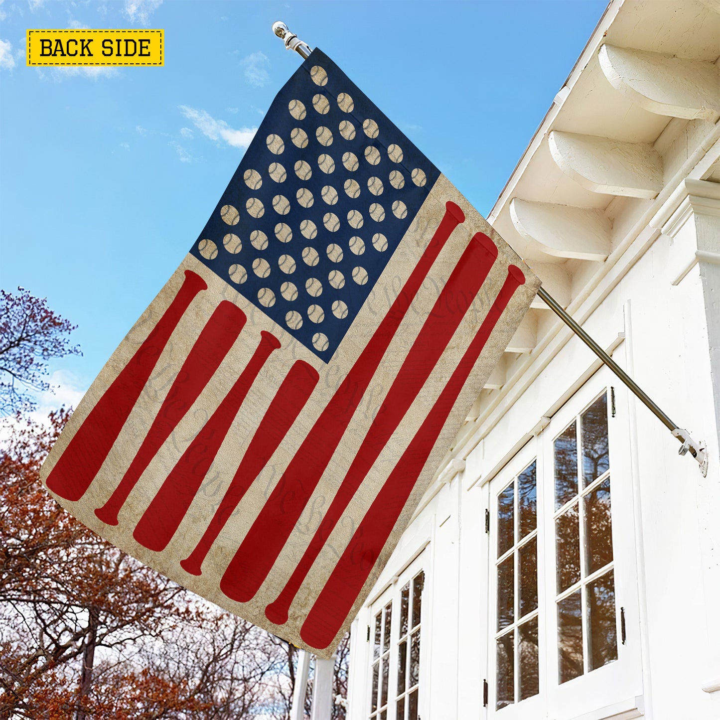 July 4th Baseball USA Garden Flag & House Flag, Stars Stripes And Home Runs Outdoor Decor, Independence Day Yard Flag Gift For Baseball Lover