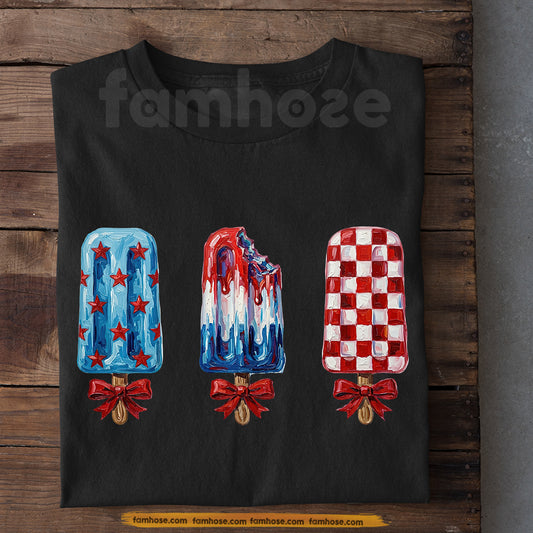 July 4th T-shirt, Stars Stripes And Popsicles Tees Independence Day Gift For American Patriot