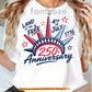 July 4th USA 250th Anniversary T-shirt, Land Of The Free Tees Independence Day Gift For American Patriot