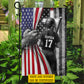 Personalized July 4th Softball Girl USA Garden Flag & House Flag, Dirt, Faith & Fastpitch Outdoor Decor, Independence Day Yard Flag Gift For Softball Lover