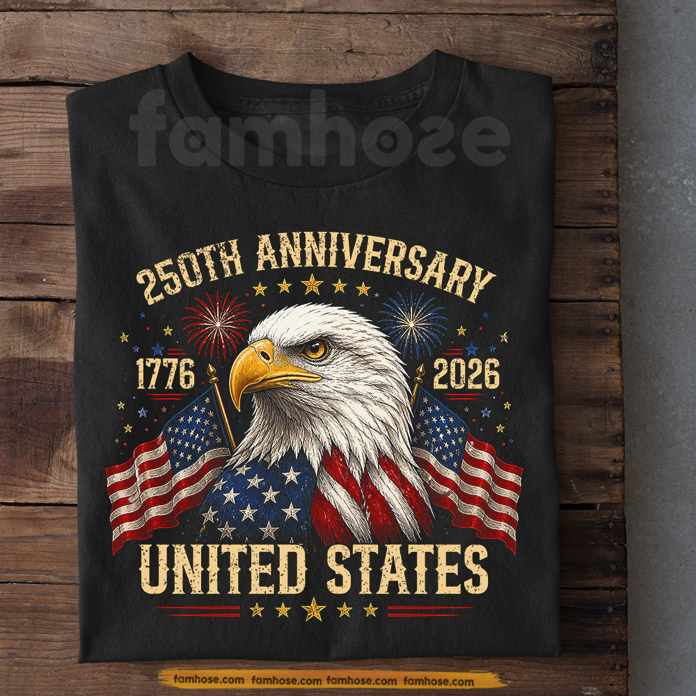 July 4th USA 250th Anniversary T-shirt, American Eagle United States Tees Independence Day Gift For American Patriot
