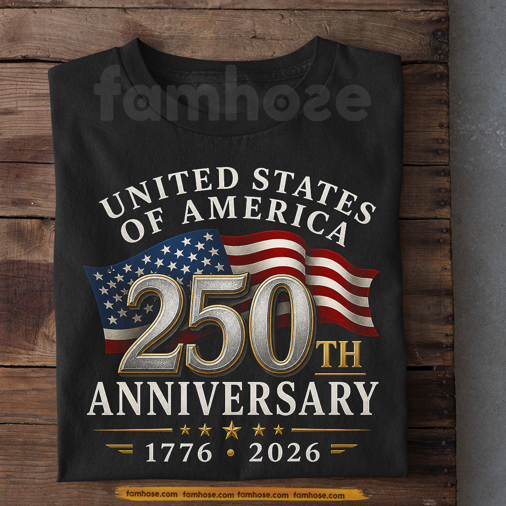 July 4th USA 250th Anniversary T-shirt, United States Of America Tees Independence Day Gift For American Patriot