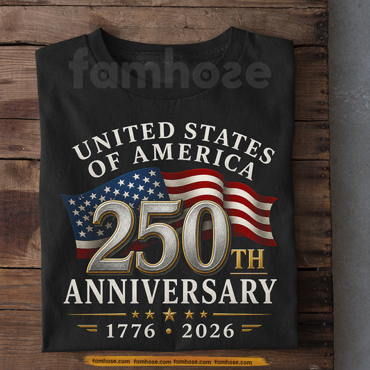 July 4th USA 250th Anniversary T-shirt, United States Of America Tees Independence Day Gift For American Patriot