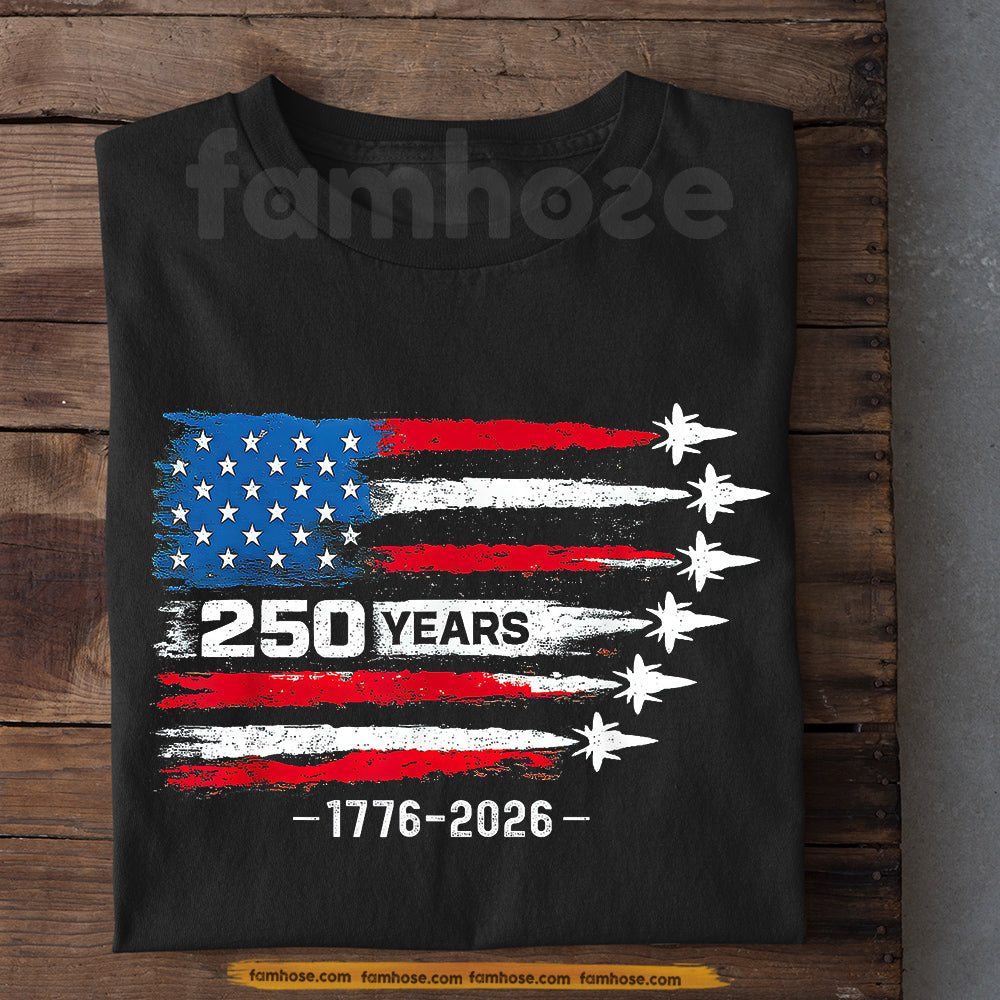 July 4th USA 250 Anniversary T-shirt, 250 Years Of Freedom Still Firing Tees Independence Day Gift For American Patriot