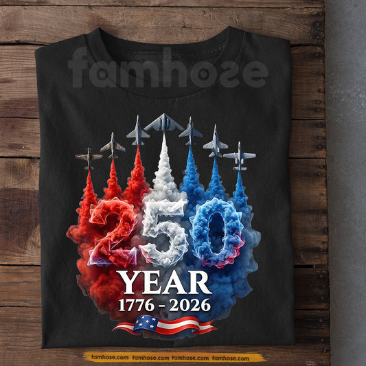 July 4th USA 250 Anniversary T-shirt, 250 Year Celebration Tees Independence Day Gift For American Patriot