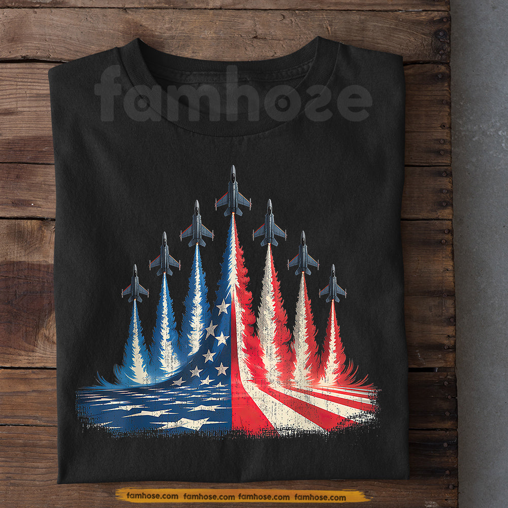 July 4th T-shirt, Freedom Flies In Formation Tees Independence Day Gift For American Patriot