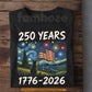 July 4th Cat USA 250 Anniversary T-shirt, 250 Years Of Freedom Under The Stars Tees Independence Day Gift For Cat Lover