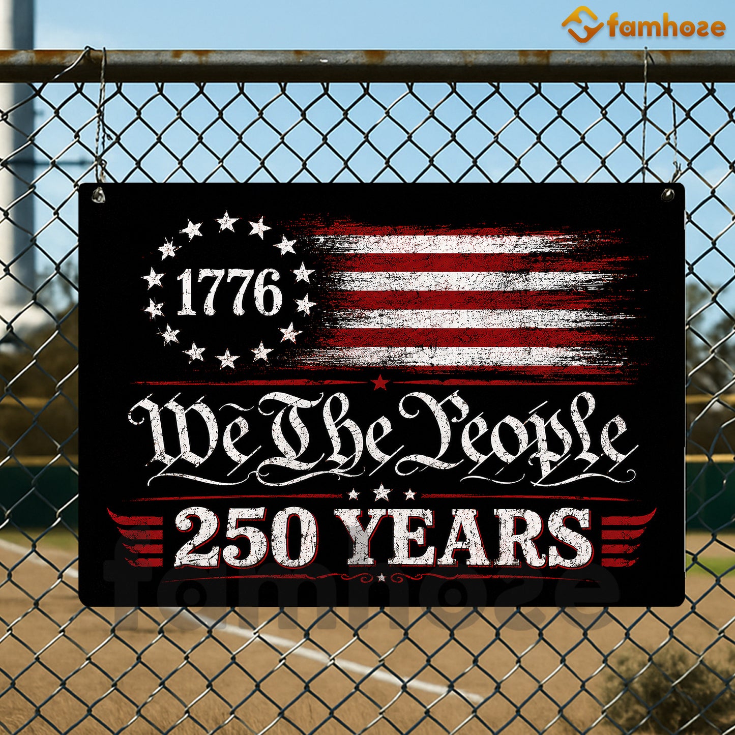 July 4th USA 250 Anniversary Metal Sign, We The People 250 Years Yard Sign, House Decor Independence Day Gift For American Patriot