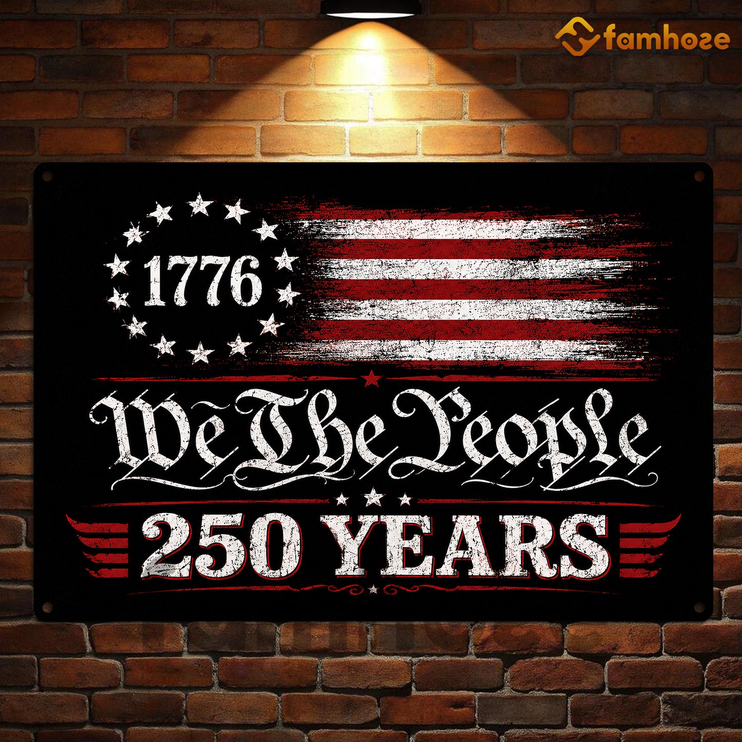 July 4th USA 250 Anniversary Metal Sign, We The People 250 Years Yard Sign, House Decor Independence Day Gift For American Patriot