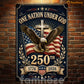 July 4th Jesus USA 250 Anniversary Metal Sign, One Nation Under God Yard Sign, House Decor Independence Day Gift For Christian