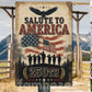 July 4th USA 250 Anniversary Metal Sign, Salute To America Yard Sign, House Decor Independence Day Gift For American Patriot