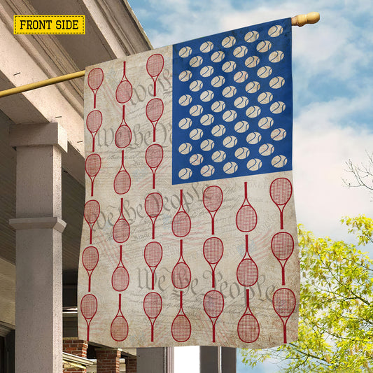 July 4th Tennis USA Garden Flag & House Flag, Built For Courts And Freedom Outdoor Decor, Independence Day Yard Flag Gift For Tennis Lover