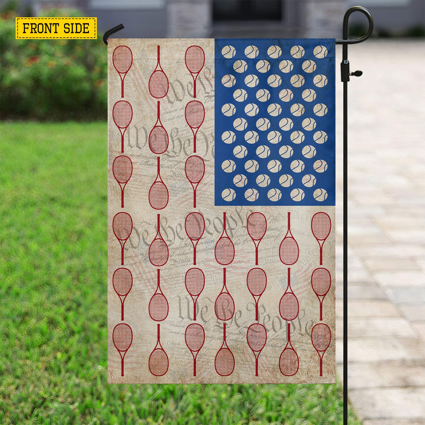 July 4th Tennis Garden Flag & House Flag, Built For Courts And Freedom Outdoor Decor, Independence Day Yard Flag Gift For Tennis Lover
