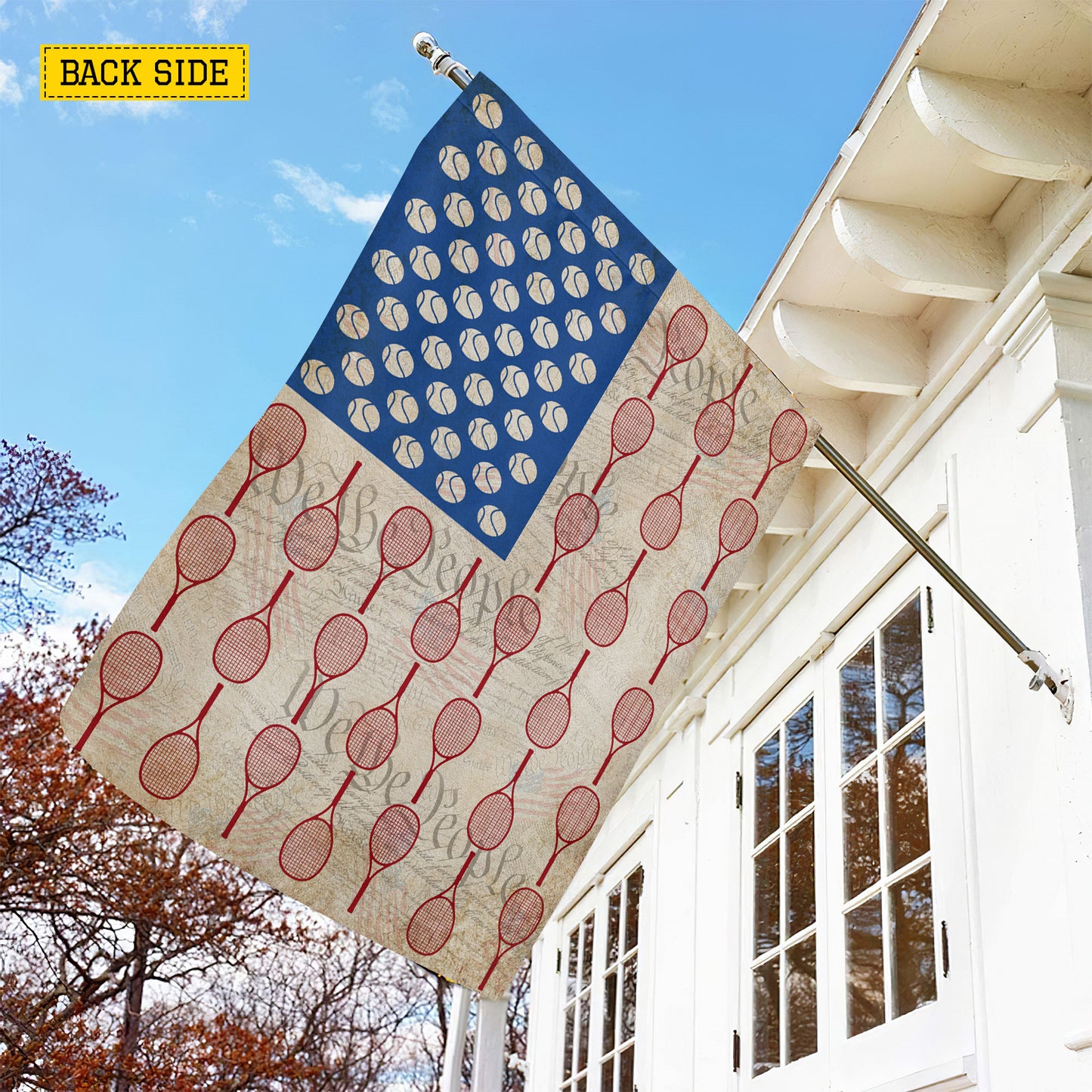 July 4th Tennis Garden Flag & House Flag, Built For Courts And Freedom Outdoor Decor, Independence Day Yard Flag Gift For Tennis Lover