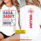 Personalized Baseball Dad Son Two-sided T-shirt, From Dada To Bruh Tees Father's Day Gift For Baseball Lovers